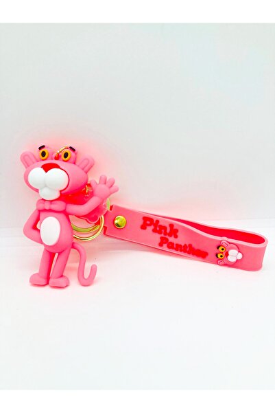 EUROMODA ملحق سلسلة مفاتيح بمشبك على شكل شخصية النمر الوردي