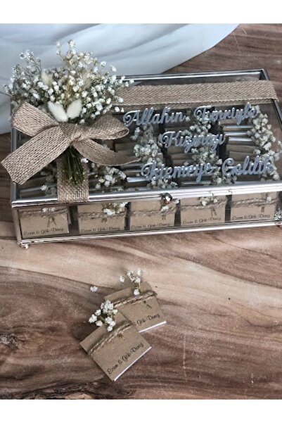 Masalsı Concept 80 Ad Madlen Kız Isteme Çikolatası, Cam Kutuda Özel Süsleme S...