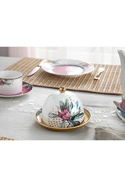 English Home Protea New Bone China Tereyağlık 15x10 Cm Hardal