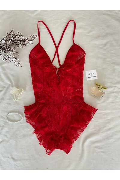 MH Moony Homewears Премиум червен гащеризон