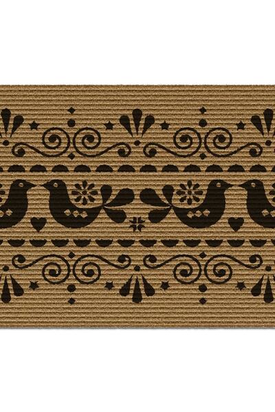 Decovetro Kuş Desenli Kapı Önü Halı Paspas 40 x 60 Cm