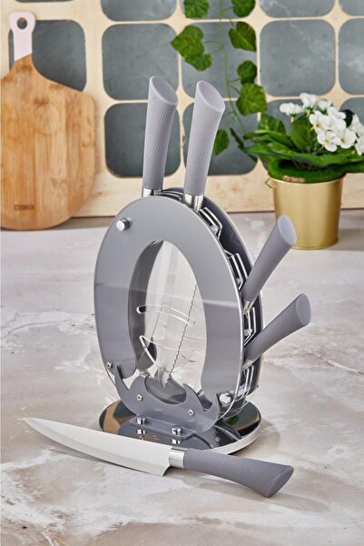 Cooker Şefim Standlı 6 Parça Paslanmaz Çelik Bıçak Seti