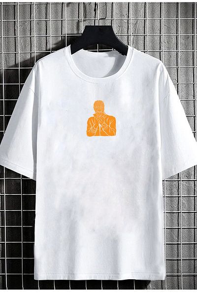 DEEPSENCE Λευκό μπλουζάκι Unisex Oversize - Money Talk Back Printed