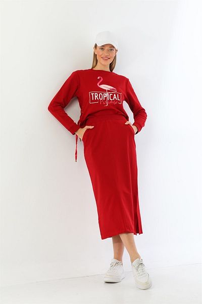 WestBound Paradise Skirt Sports Bottom Top Διπλό Σετ - Claret Red