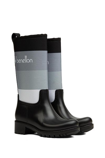 Benetton ® |   Bn-50017 - 34124 Μαύρο Λευκό - Παιδικές Μπότες
