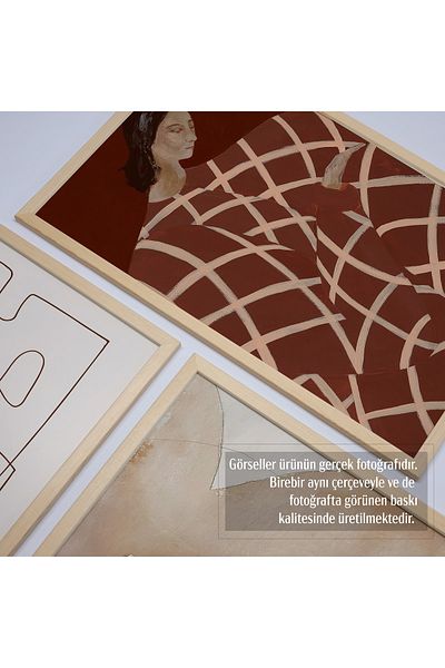 HOMEPACK Комплект за рисуване от 3 части с рамка от естествено дърво Hpn098
