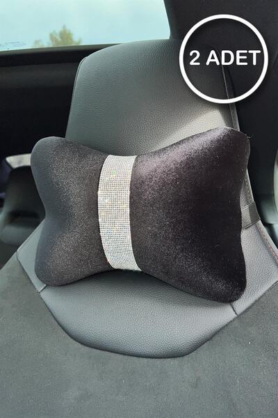 TASARIM ARABAM ATİKE ELİF AKIN Pernă de gât din catifea neagră, simplă, cu du...