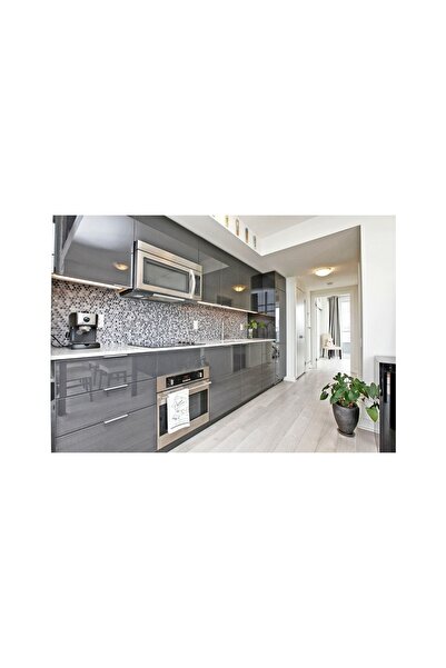 Armut Folyo Parlak Antrasit Gri Yapışkanlı Folyo Mutfak Dolap Ve Mobilya Kaplama Folyosu 122x100