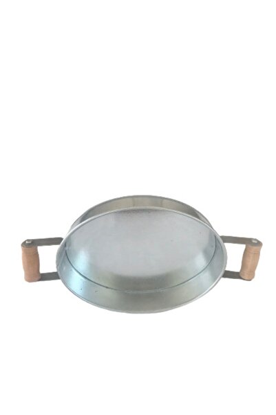 Rustic Concept Galvanized Tray with Wooden Handle / Oil Pot Base / Soap Dish Base