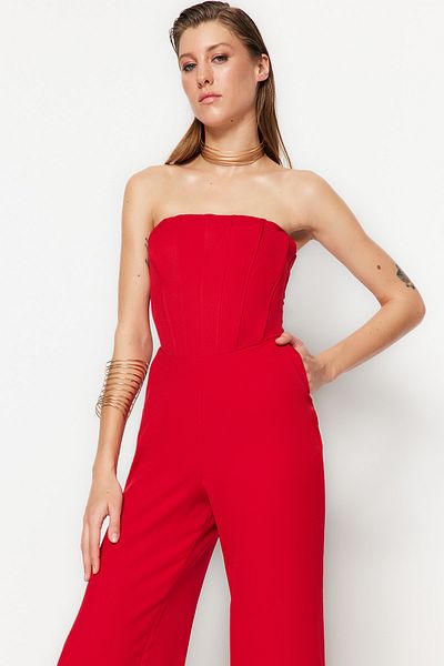 Trendyol Collection Red Woven Jumpsuit TPRSS23TU00027