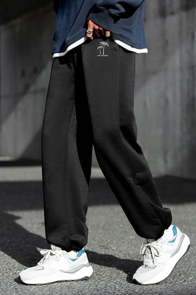 North London La Print Oversize Black Sweatpants