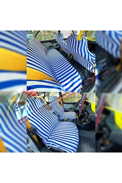 ERİM TUNİNG Zebra Desen Servis Kılıfı Çizgili Model Mavi,beyaz Renk