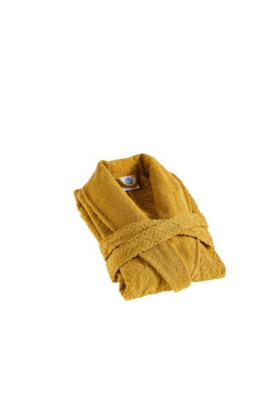 Doqu Home روب حمام فاخر L/ XL - 120 سم - خردل