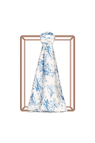 ipekevi Şal de mătase cu model de marmură albastră