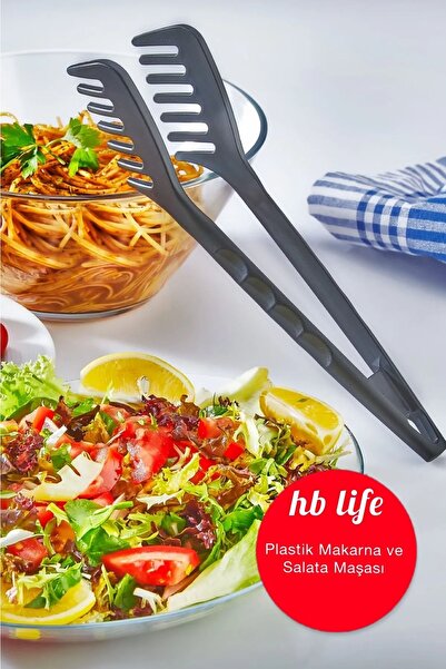 HB LİFE Pratik Yanmaz Yapışmaz Sert Plastik Makarna Ve Salata Maşası | 180 De...