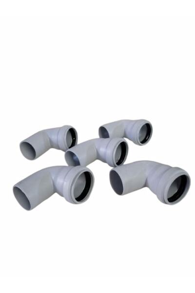 FIRAT 50x90 Pvc Dirsek 50'lik 90 Derece Pimaş Atık Su Borusu Dönüş Parçası 5 Adet