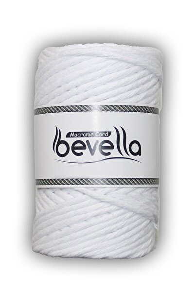 Bevella Macrame Cord Σκάνδαλο Macrame Σκάνδαλο 3mm Σκάνδαλο Βαμβακερό Μονό Περιστρεφόμενο Σκάνδαλο Macrame Λευκό Οπτικό