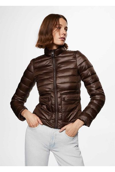 MANGO Woman Καπιτονέ Anorak με τσέπη