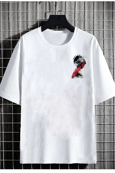 DEEPSENCE Unisex Λευκό μπλουζάκι Oversize Apollo Back Printed