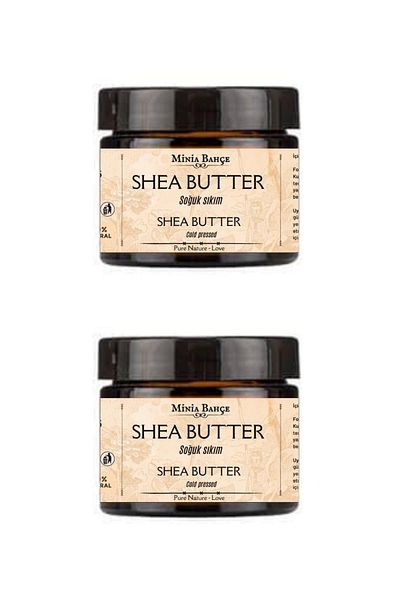 Minia Bahçe Bitki ve Sanat Atölyesi Cold Pressed Shea Butter - 100% Natural and Pure, 50ml X 2