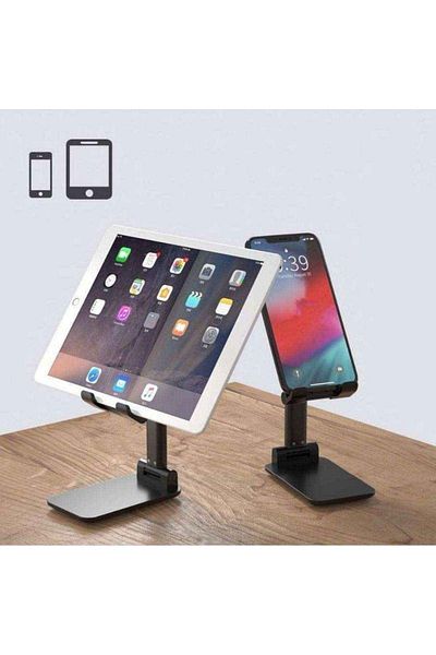 MCM GROUP Black Mirrored Mobile Phone Stabilizer Stand Foldable Adjustable Phone Stand