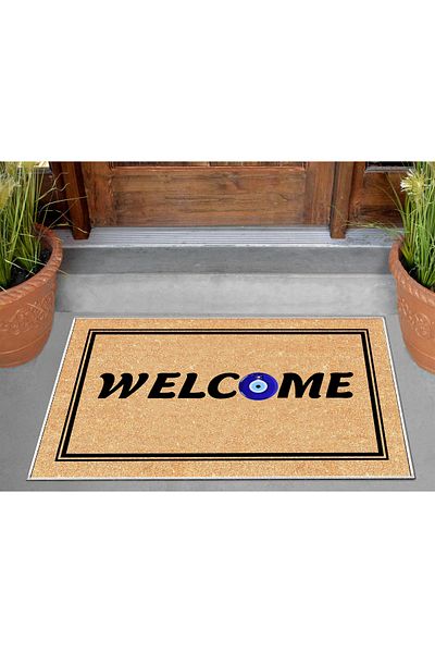 stylehome Welcome Machine Washable Non-Slip Base Digital Printed Door Mat