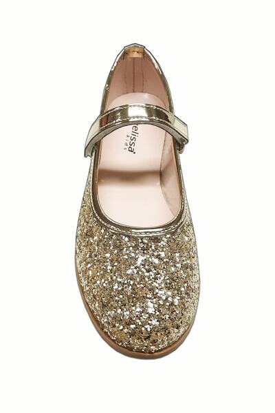 welissa Παιδικές μπαλαρίνες Gold Gold Sequin Glitter