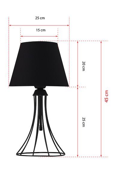 DEDE Conical Lampshade Black Table Lamp