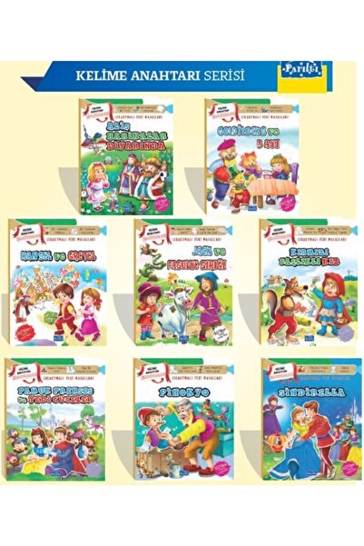 Parıltı Yayıncılık مجموعة حكايات خرافية مع ملصقات 8 كتب ومشرقة