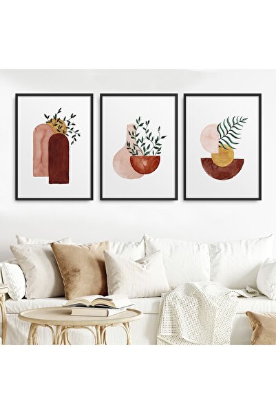 HOMEPACK Crni laminirani uokviren set slika od 3 dela Hpn124