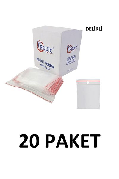 Yakutsan Tropic 20 Pack Hanging Perforated Ziplock Bag Ziplock Bag 5x5 Cm (2000 Pieces)