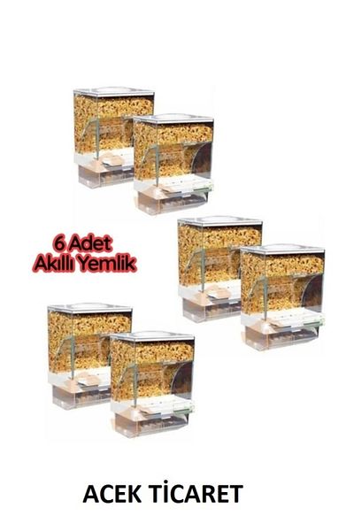 A.C.E.K PLASTİK Budgie Smart Food Bowl [6 Pieces]