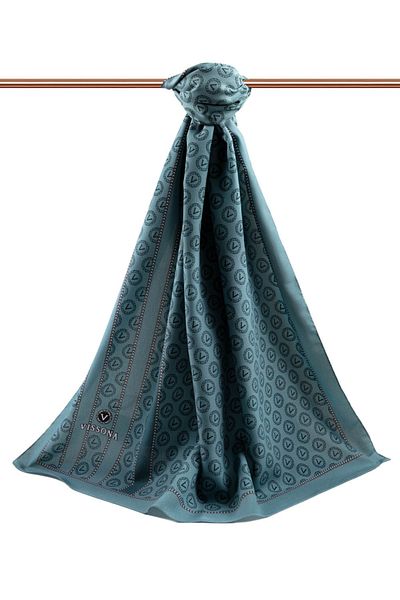 Vissona Γυναικείο σάλι πολυτελείας Medina Silk Emerald Green-10