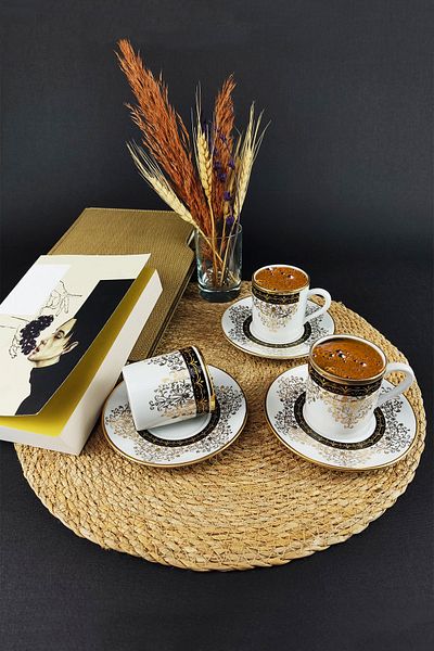 Digithome Lombardino Alara 6-Piece Porcelain Coffee Cup Set Gilded – Atn80 3061 C320.004