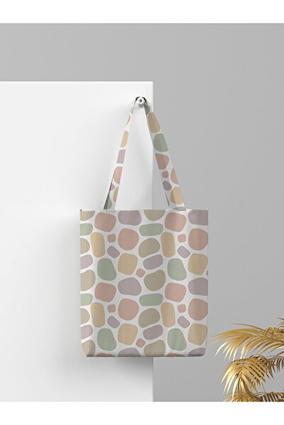 Siyer Yayınları Παστέλ χρώματα εμπριμέ υφασμάτινη τσάντα