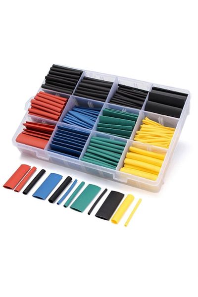 Arduino 530 Pieces 8 Size Macaron Colored Heat Shrinkable Cable Set - 5 Colors Boxed
