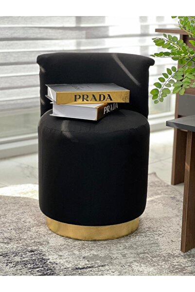 Breda Home Concept Lüks Modern Keten Kumaşlı Gold Detaylı Yuvarlak Silinebili...