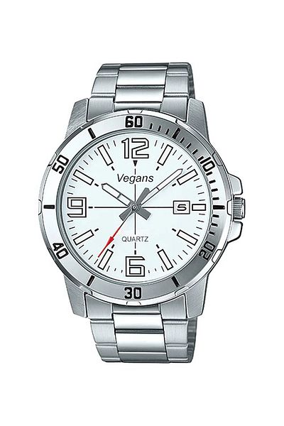 Vegans 8050 Steel Band Men's Wrist Watch Silver
