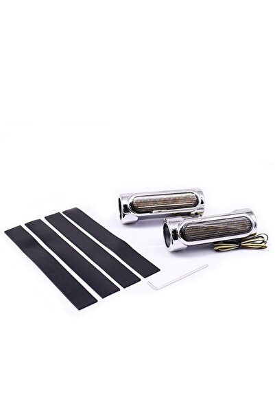 Knmaster Motosiklet Sinyalli Sis Farı Takımı Koruma Demirine Monte Gümüş Dumanlı Lens