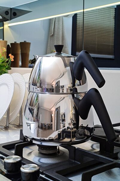 Stevig 4 Turkish Tea 18/10 Stainless Steel Teapot Set Large Size St-501