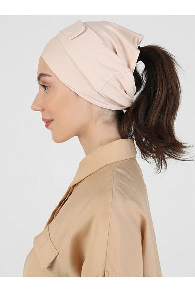 Ecardin Light Beige Large Tied Band Bonnet - St 046