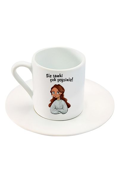GünayStore You Are So Many Things! Written Character Printed Turkish Coffee Cup