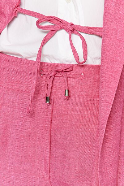 Trendyol Modest Fukszia belső megkötött lenvászon megjelenés kimonó nadrág szőtt öltöny TCTSS23US00061