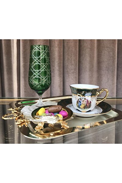 NİŞANTAŞI HOME King Chekoslavak Handmade Marquise Coffee Cup Set of 6