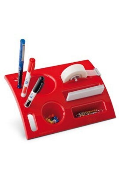 Mas 808 Tidy Desk Pen Holder with Tape Cutter Red