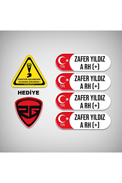 Redline Grafik Kan Grubu Kask Set Sticker Kişiye Özel Etiket Motor Bisiklet Araba