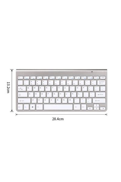 Microcase 2.4 Ghz Wireless Kablosuz Slim Klavye Ve Mouse Seti + Türkçe Klavye Etiketi - Al27701 Gümüş