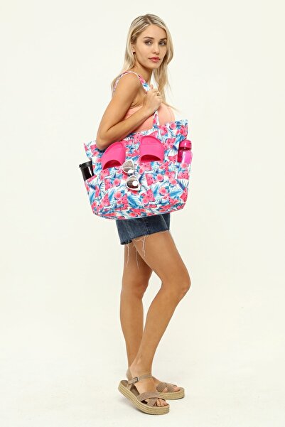 ICONE BAG Τσάντα παραλίας - Γυναικεία, λειτουργική στάμπα, τσάντα παραλίας με φερμουάρ με σχέδιο καρπούζι