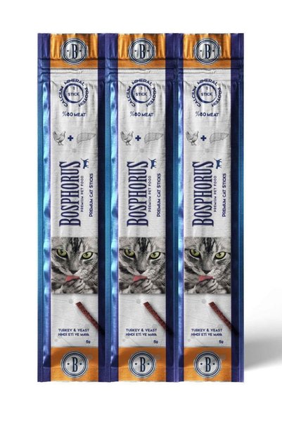 Bosphorus Hindi Etli Ve Mayalı Kedi Ödül Stick 3x5 gr