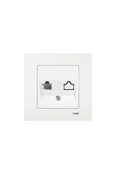 VİRALİGHTİNG Viko Karre White Numeris Telephone Socket Rj11